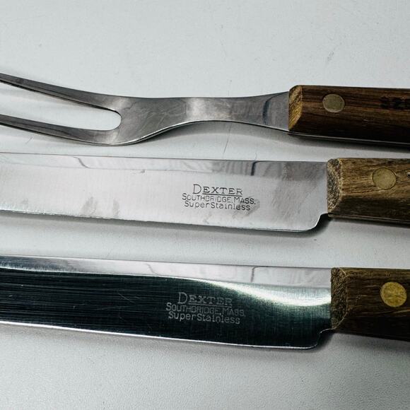 Vintage Dexter Russell Southbridge 3 Piece Set Knife and Fork - Picture 2 of 4